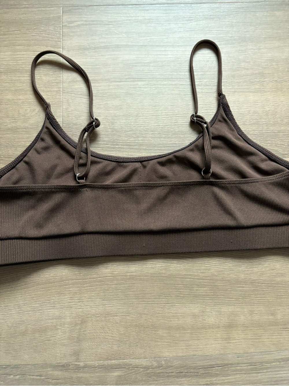 NEW Ribbed Cheeky High Leg Cut Brown Bikini Set - size XL - Picture 3 of 8